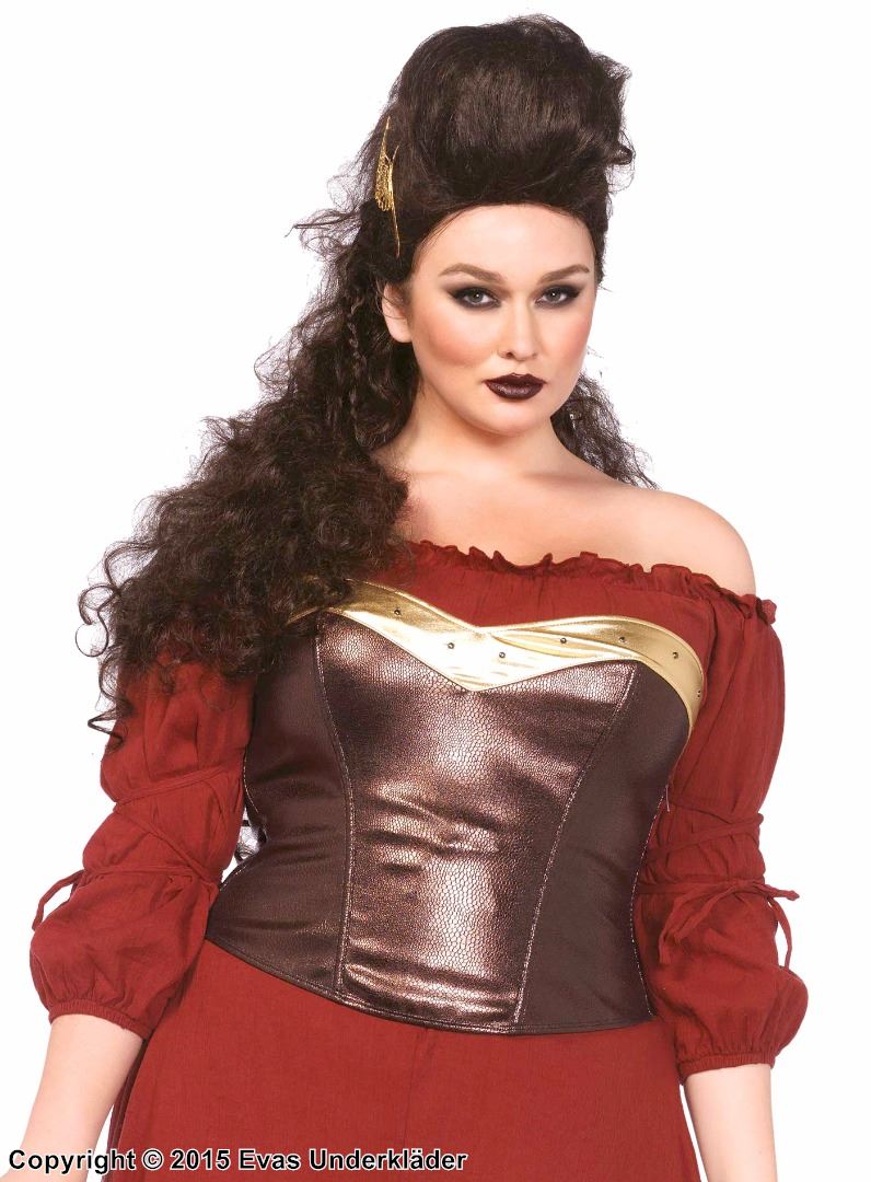 Xena - Die Kriegerprinzessin, Kostüm-Bustier, glänzender Rand, Nieten, Plus Size